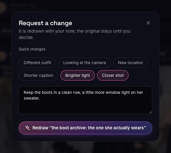 Quick changes and room for your own words